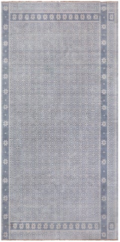 Doris Leslie Blau Vintage Indian Geometric Light Gray Flatweave Cotton Rug Agra