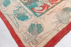 Doris Leslie Blau Vintage Irish Arts & Crafts Floral Ivory Hand-Knotted Wool Rug