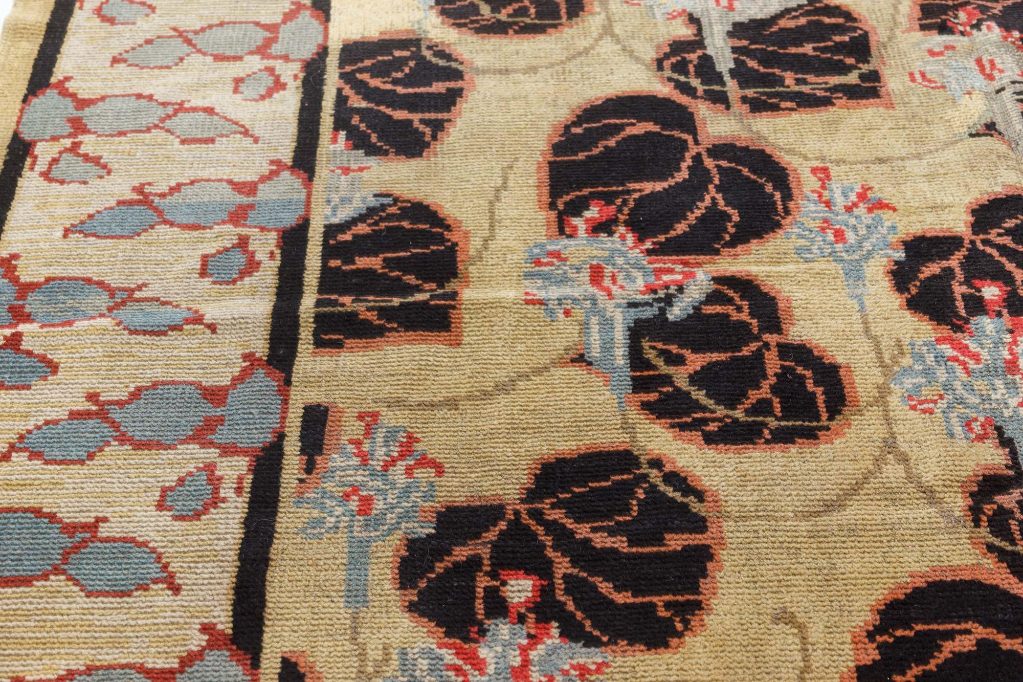 XX secolo Tappeto in lana annodato a mano Doris Leslie Blau Vintage Irish Botanic in vendita