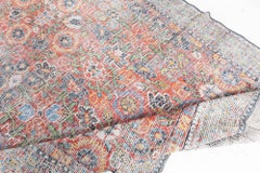 Doris Leslie Blau Vintage Khotan Floral Coral Hand-Knotted Silk Rug