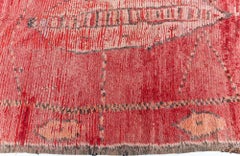 Alfombra de lana marroquí vintage de Doris Leslie Blau, de estilo abstracto y color rojo ladrillo, tejida a mano