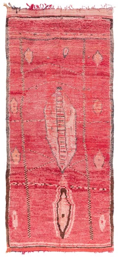 Alfombra de lana marroquí vintage de Doris Leslie Blau, de estilo abstracto y color rojo ladrillo, tejida a mano