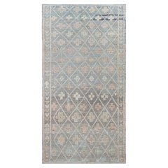 Doris Leslie Blau Vintage Moroccan Geometric Gray Hand-Knotted Wool Carpet