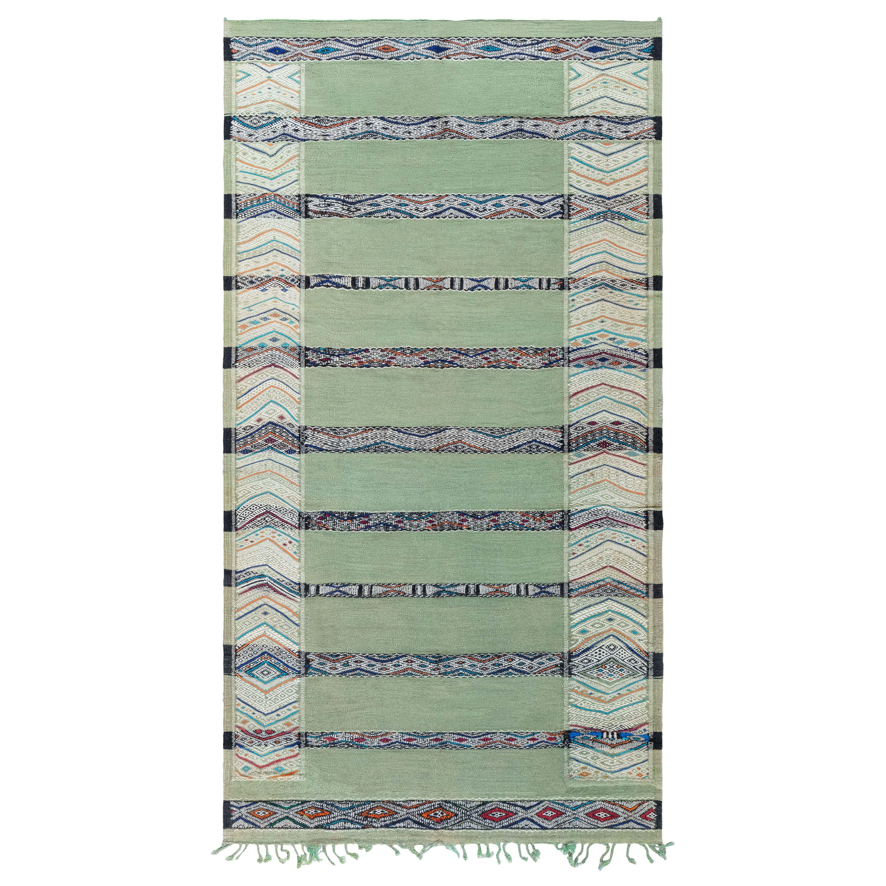 Doris Leslie Blau Vintage Moroccan Green Tribal Rug