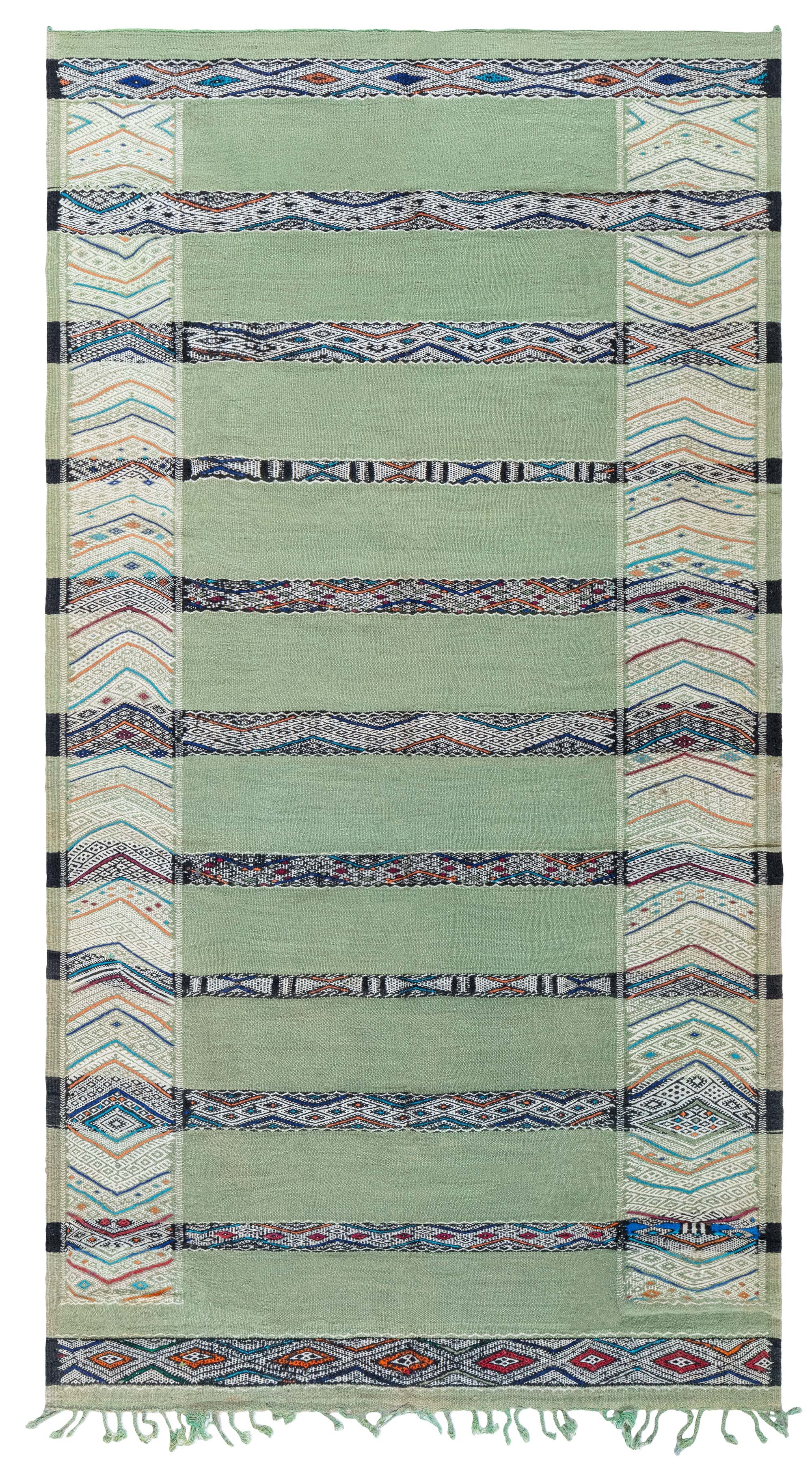 Tapis tribal marocain vert Doris Leslie Blau vintage