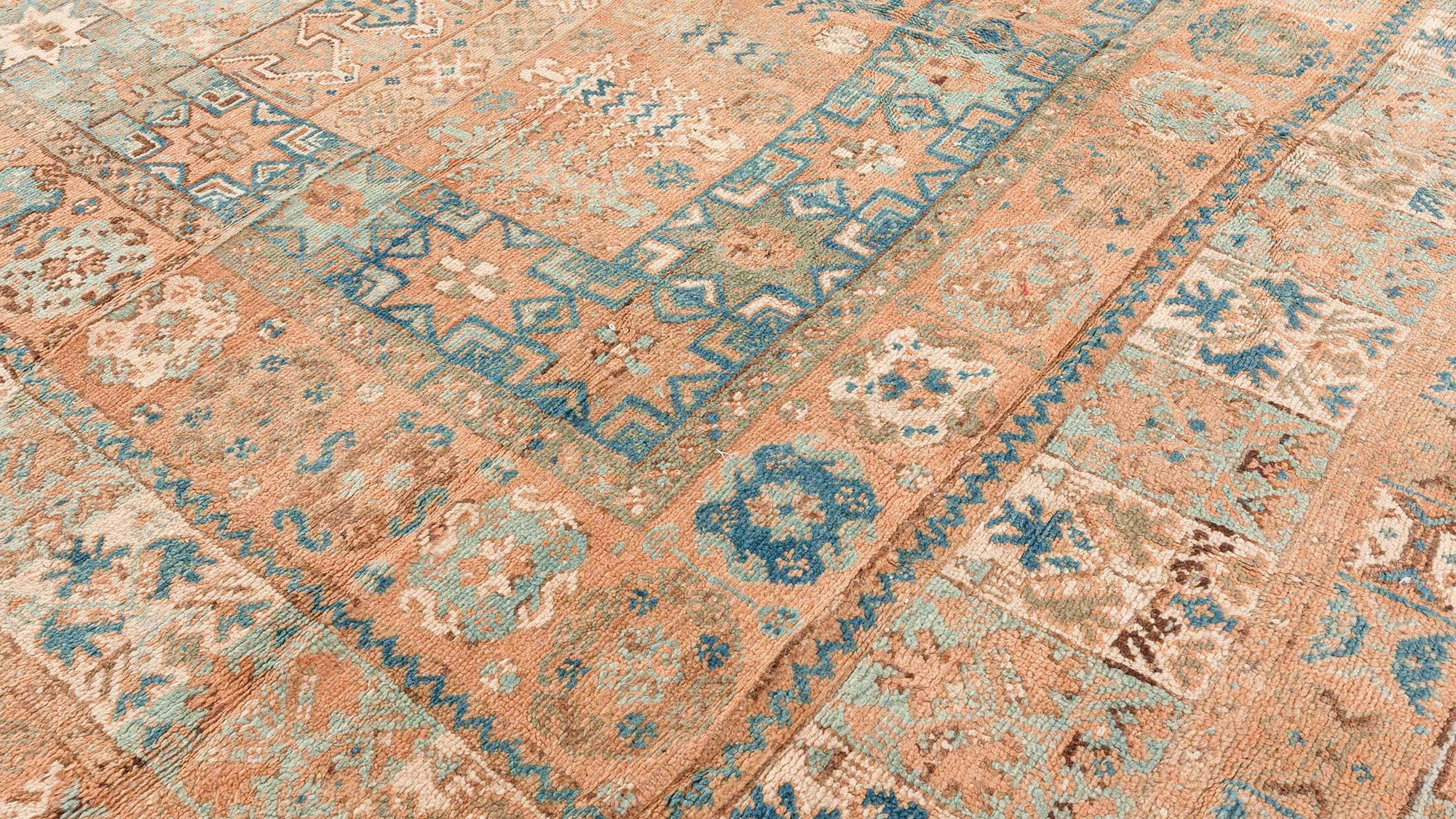 Wool Doris Leslie Blau Vintage Moroccan Rug — Timeless Elegance in Earthy Tones For Sale