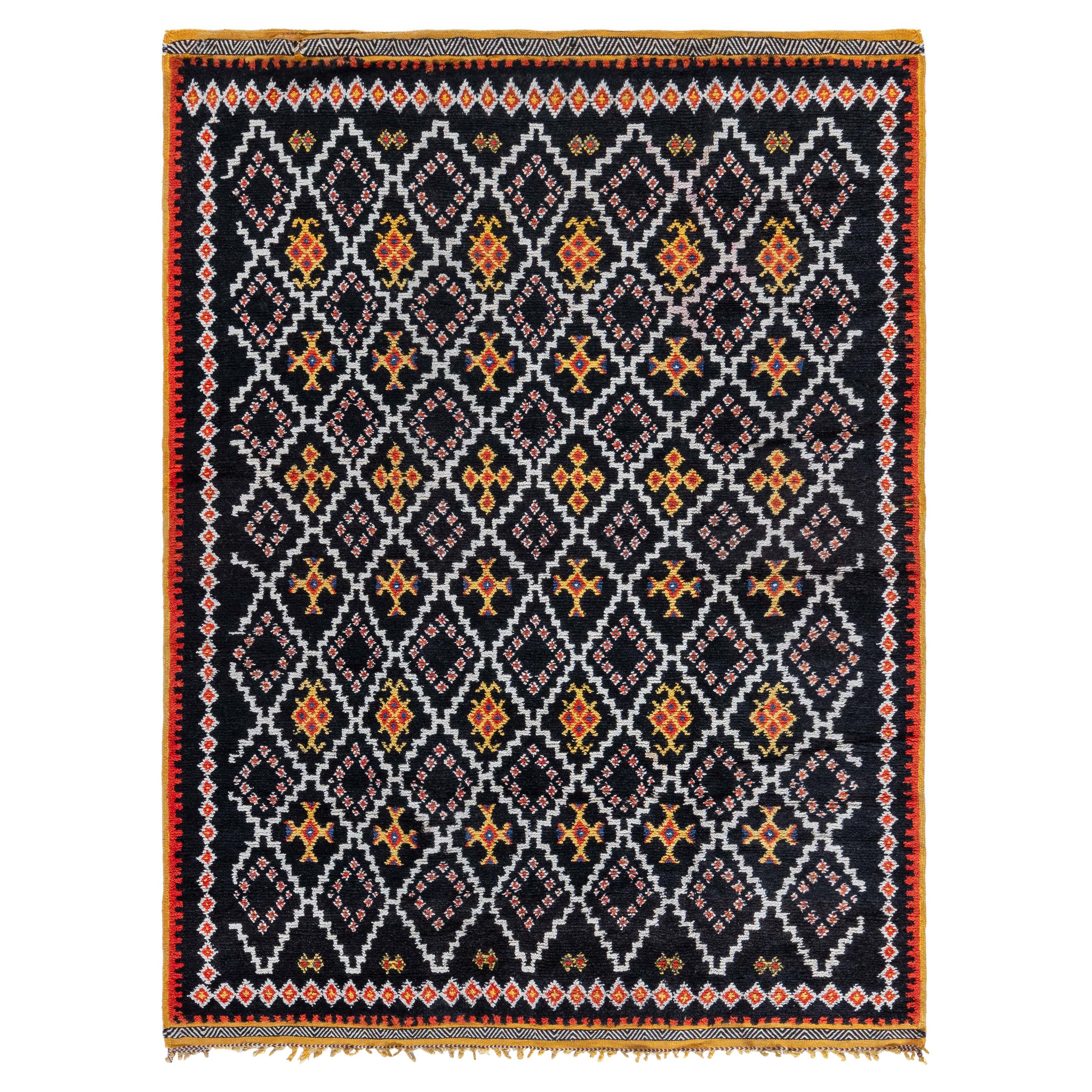 Doris Leslie Blauer marokkanischer Vintage-Teppich