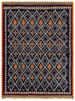 Doris Leslie Blauer marokkanischer Vintage-Teppich
