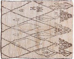 Doris Leslie Blau Vintage Marokkanischer Teppich - Minimalistischer Geometrischer Modernistischer Entwurf