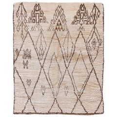 Doris Leslie Blau Alfombra marroquí vintage - Diseño modernista geométrico minimalista