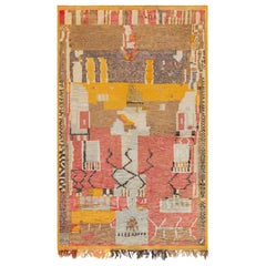 Doris Leslie Blau Vintage Moroccan Rug – Multi-Color Abstract Design