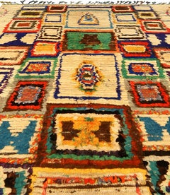 Doris Leslie Blau Vintage Moroccan Rug - Vibrant Abstract Geometric Design