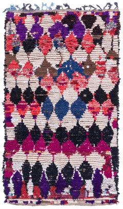 Alfombra de lana marroquí tribal vintage de Doris Leslie Blau, de color beige claro y tejida a mano