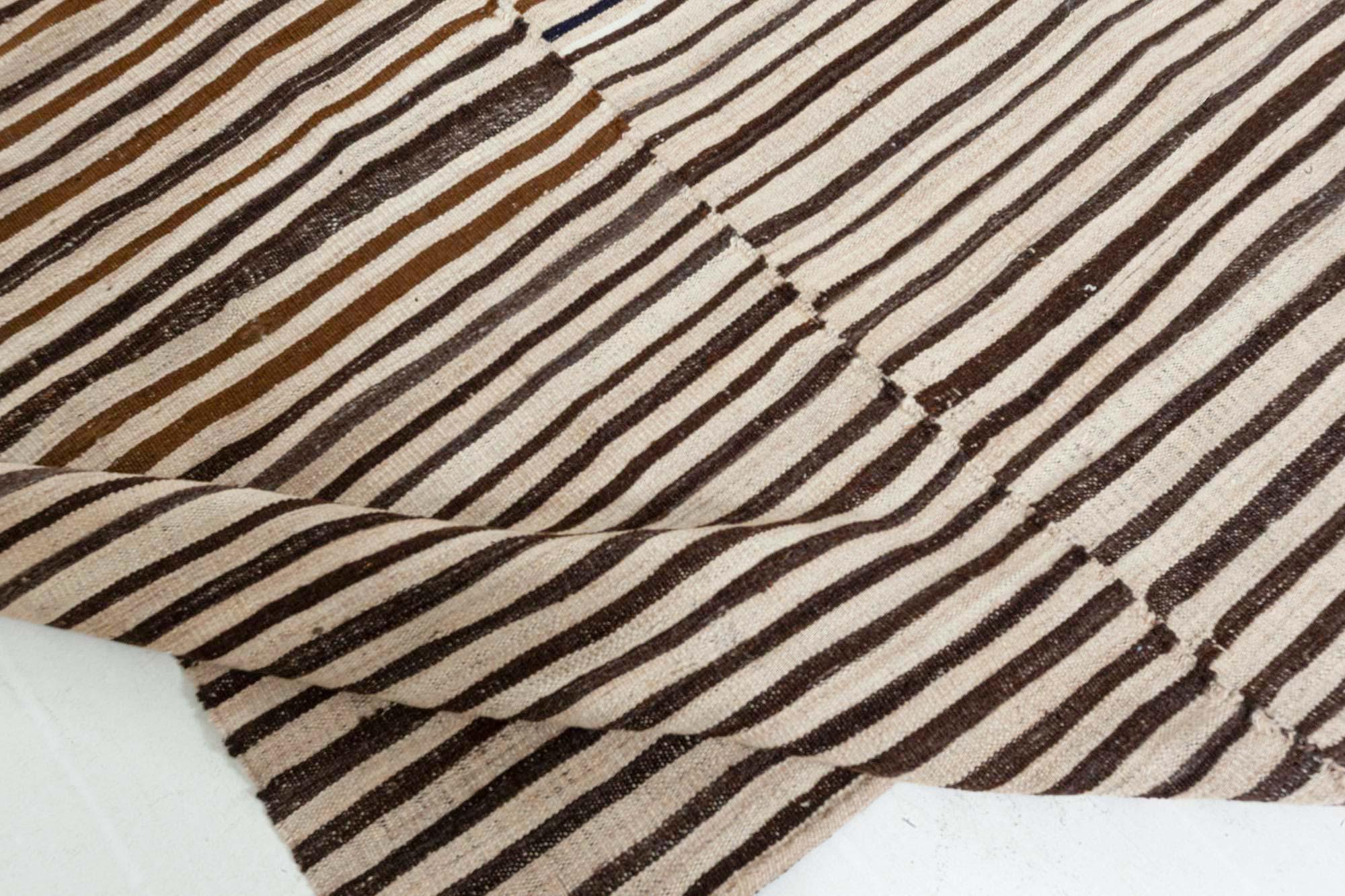 Doris Leslie Blau Vintage Persian Kilim Striped Rug (Kelim) im Angebot