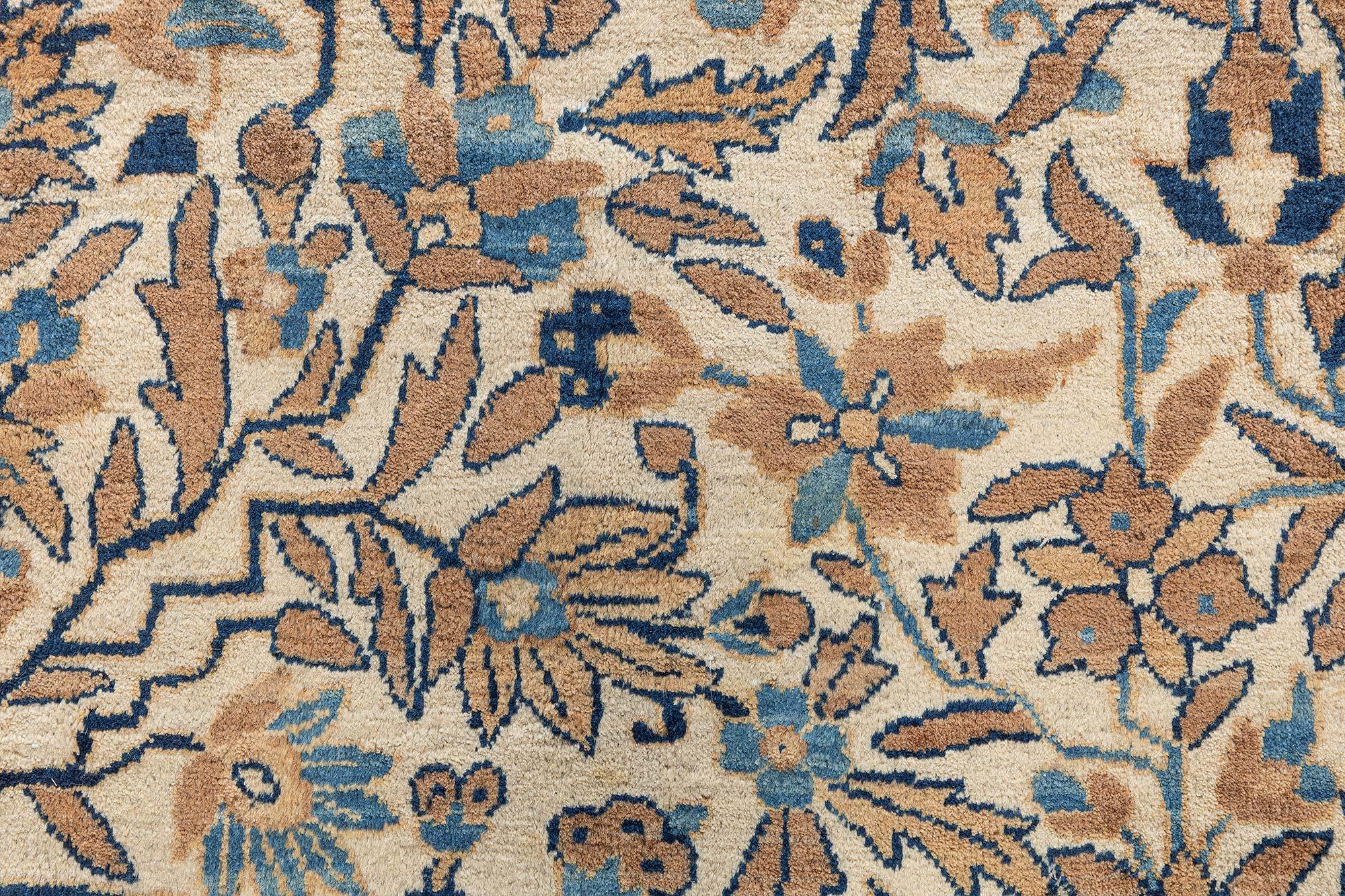 Doris Leslie Blau Vintage Persischer Kirman Handgeknüpfter Vintage-Teppich aus Wolle im Angebot 1