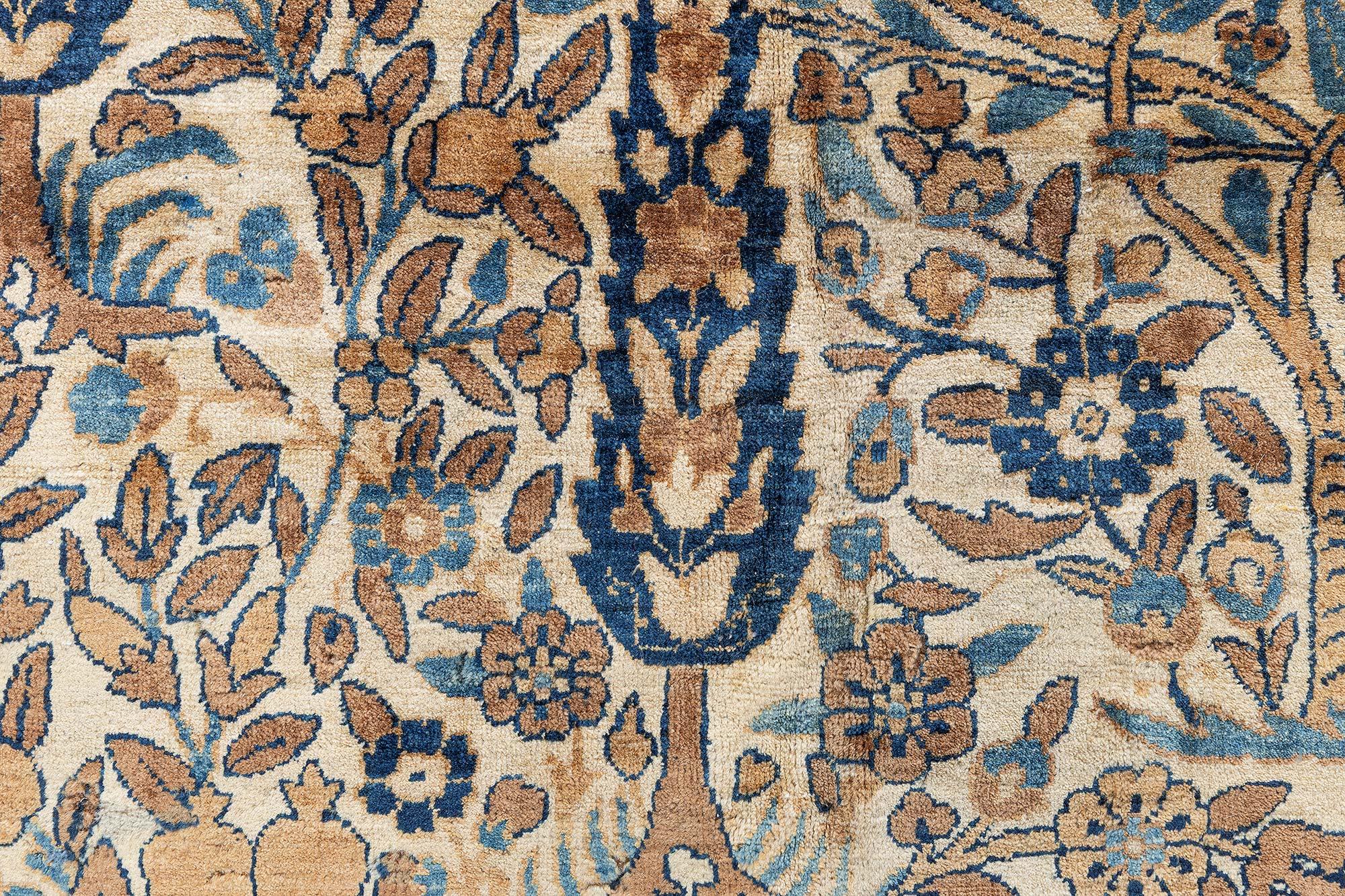 Doris Leslie Blau Vintage Persischer Kirman Handgeknüpfter Vintage-Teppich aus Wolle im Angebot 3