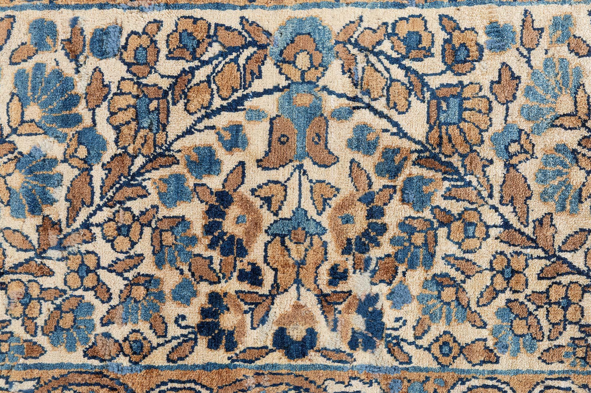 Doris Leslie Blau Vintage Persischer Kirman Handgeknüpfter Vintage-Teppich aus Wolle im Angebot 4