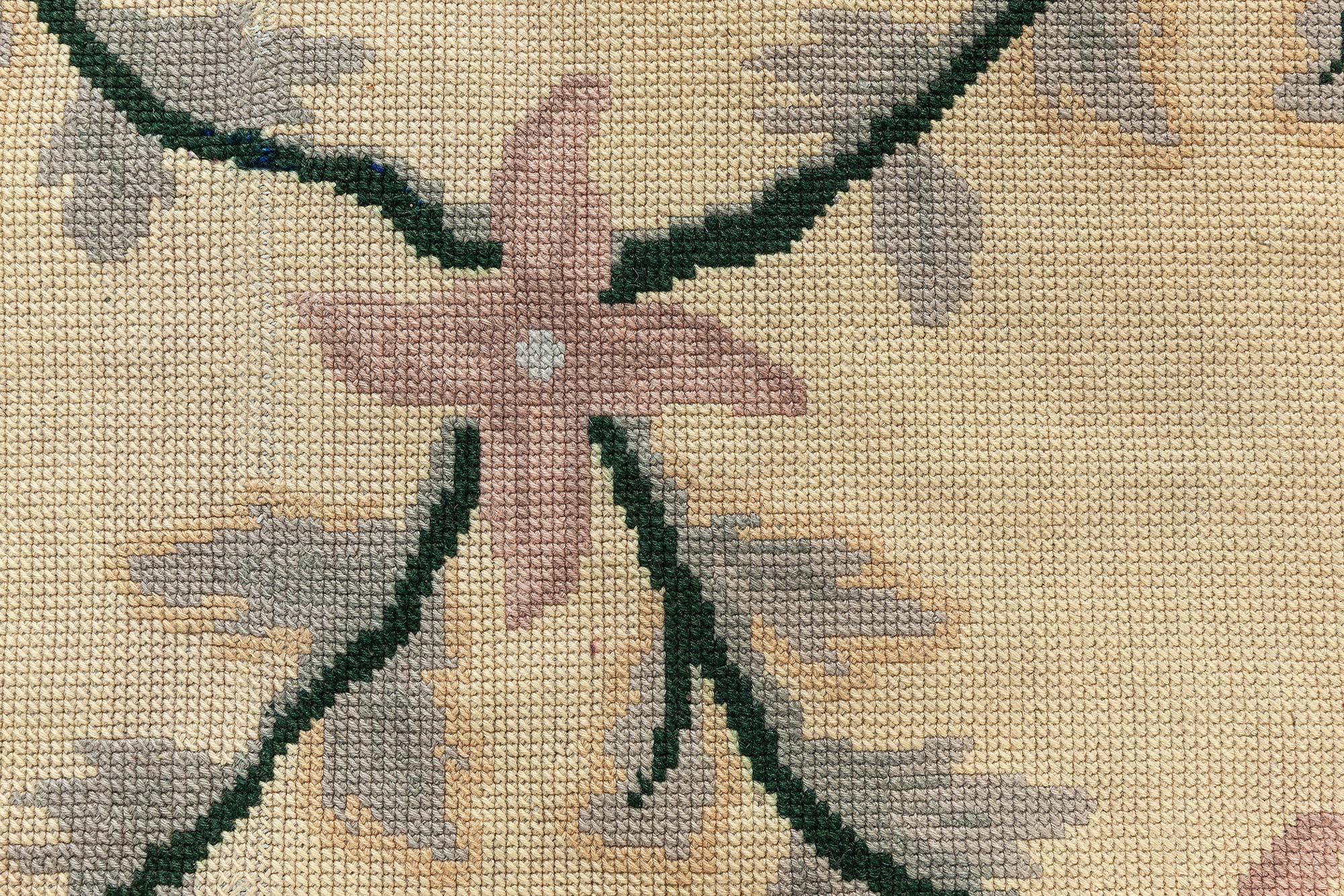 Doris Leslie Blau Vintage Portuguese Needlepoint Rug In Good Condition For Sale In New York, NY