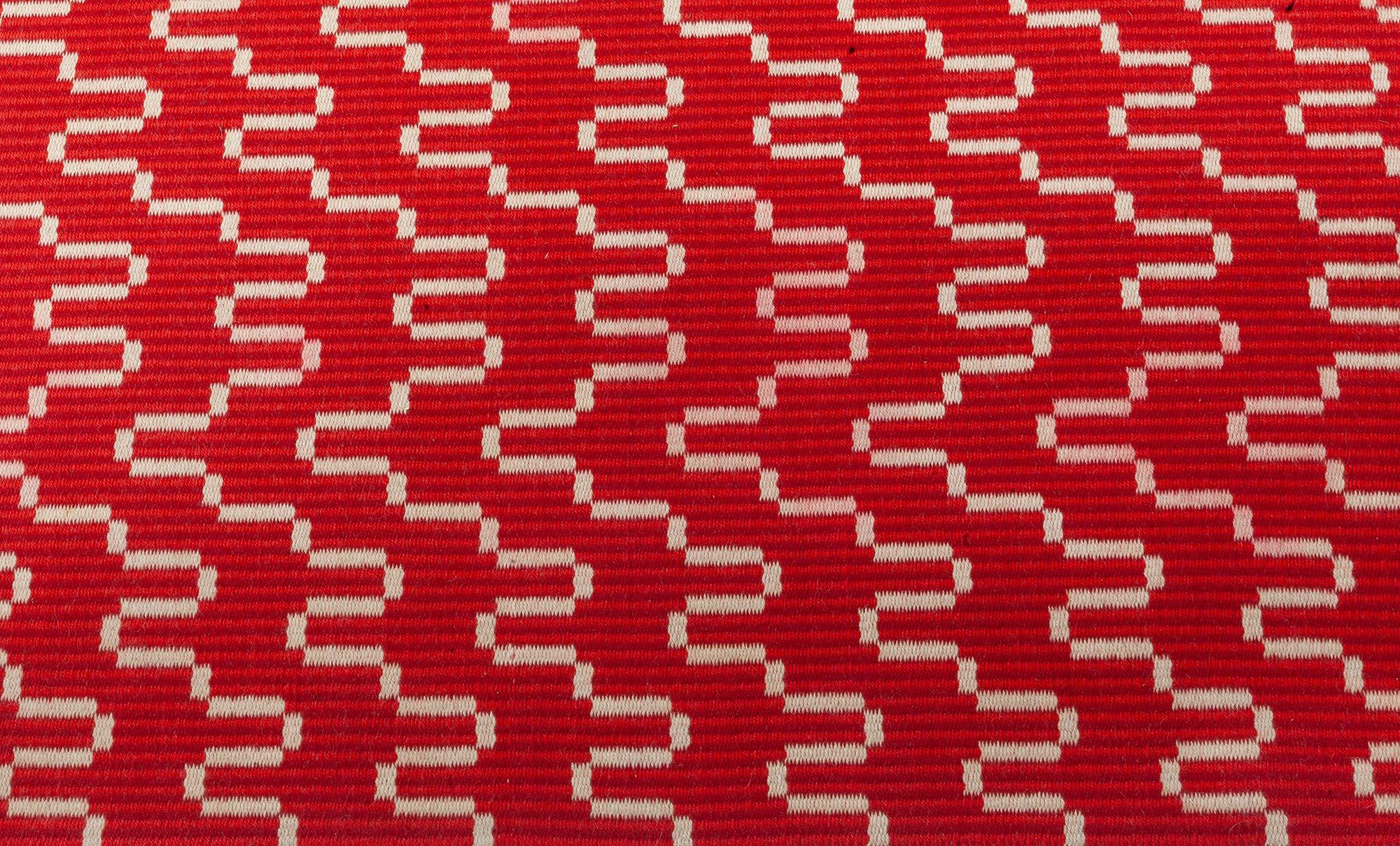 Tessuto a mano Tappeto Doris Leslie Blau Vintage Red a tessitura piatta su due lati in vendita