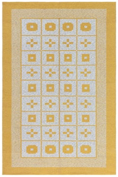 Doris Leslie Blau Vintage Reversible Geometric Yellow Swedish Rug