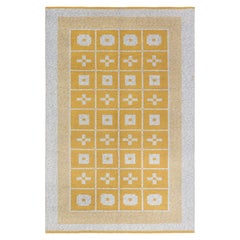 Doris Leslie Blau Vintage Reversible Geometric Yellow Swedish Rug