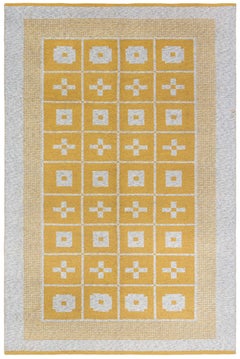 Doris Leslie Blau Vintage Reversible Geometric Yellow Swedish Rug