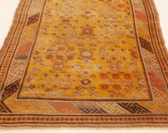 Tapis en laine vintage Doris Leslie Blau, motif floral « Samarkand », gris clair, noué à la main