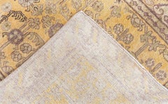 Doris Leslie Blau Vintage Samarkand Floral Warm Tan Hand-Knotted Wool Carpet
