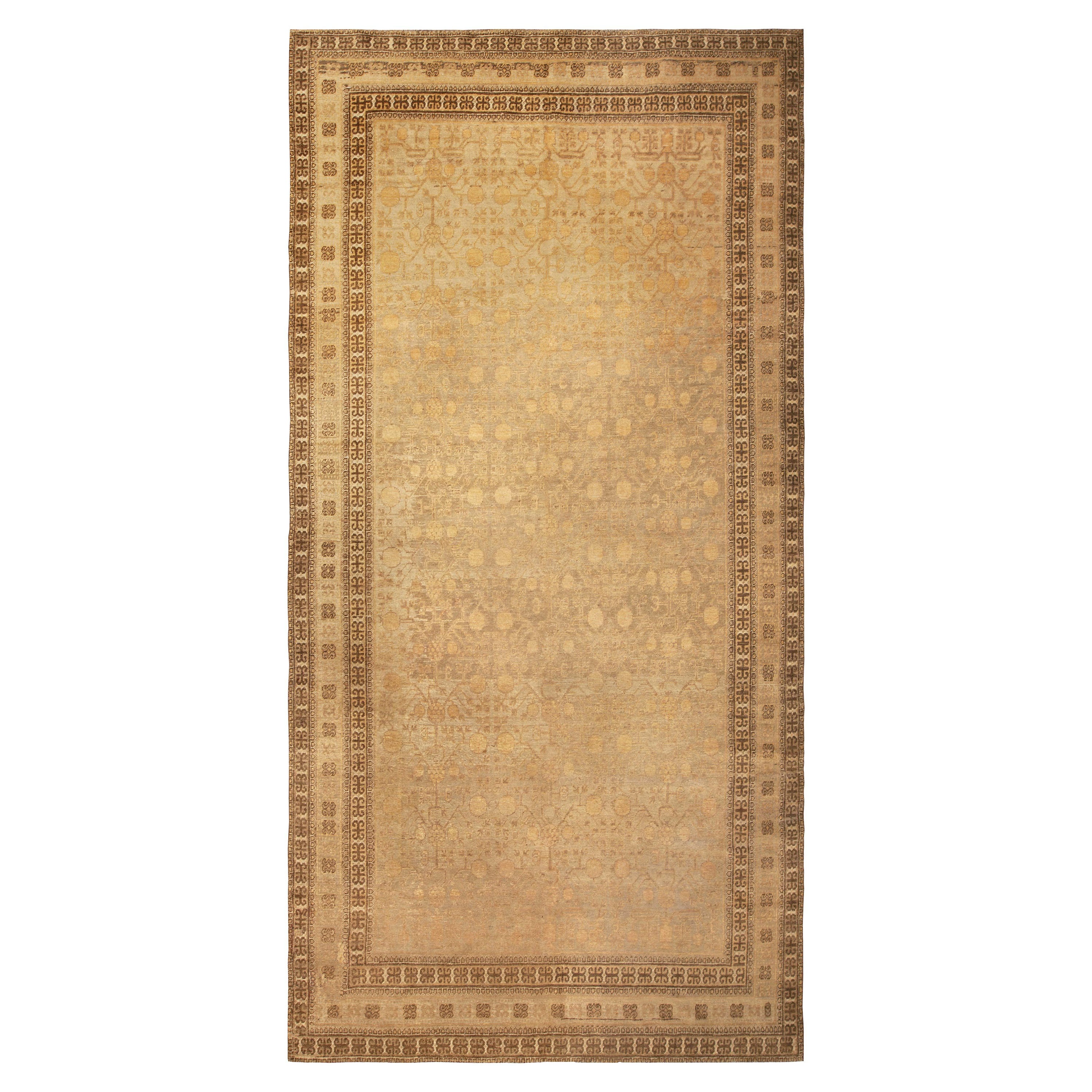 Doris Leslie Blauer Samarkand Handgefertigter Vintage Samarkand Wollteppich