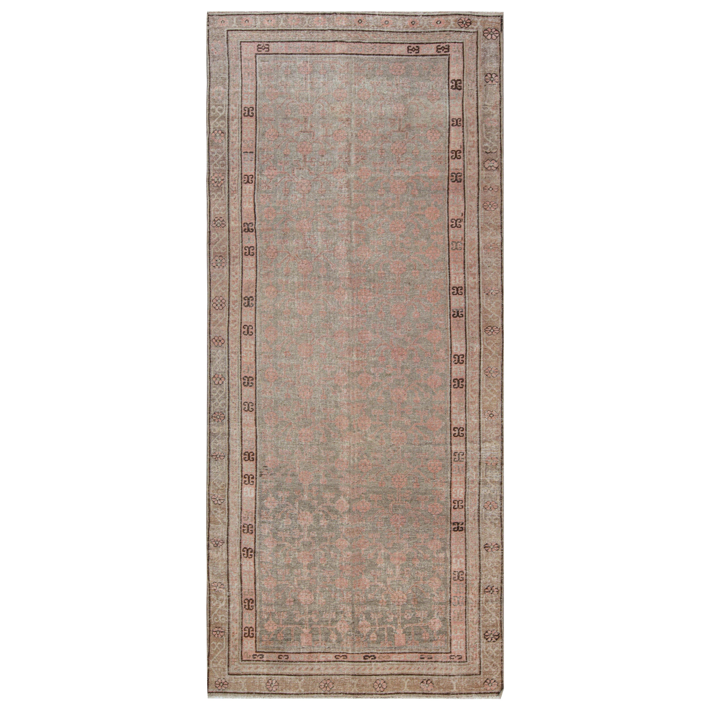Tapis botanique Samarkand 'Khotan' vintage fait main Doris Leslie Blau