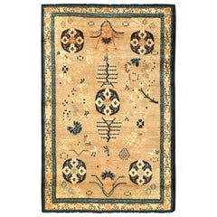 Doris Leslie Blauer Vintage Samarkand 'Khotan' Handgefertigter Wollteppich