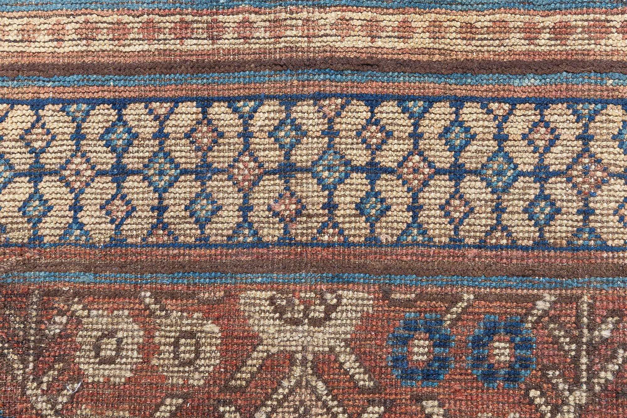 19th Century Doris Leslie Blau Vintage Samarkand 'Khotan' Handmade Wool Rug For Sale