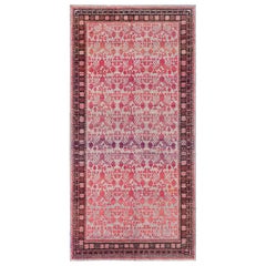 Doris Leslie Blau Alfombra de lana hecha a mano Vintage Samarkanda Khotan