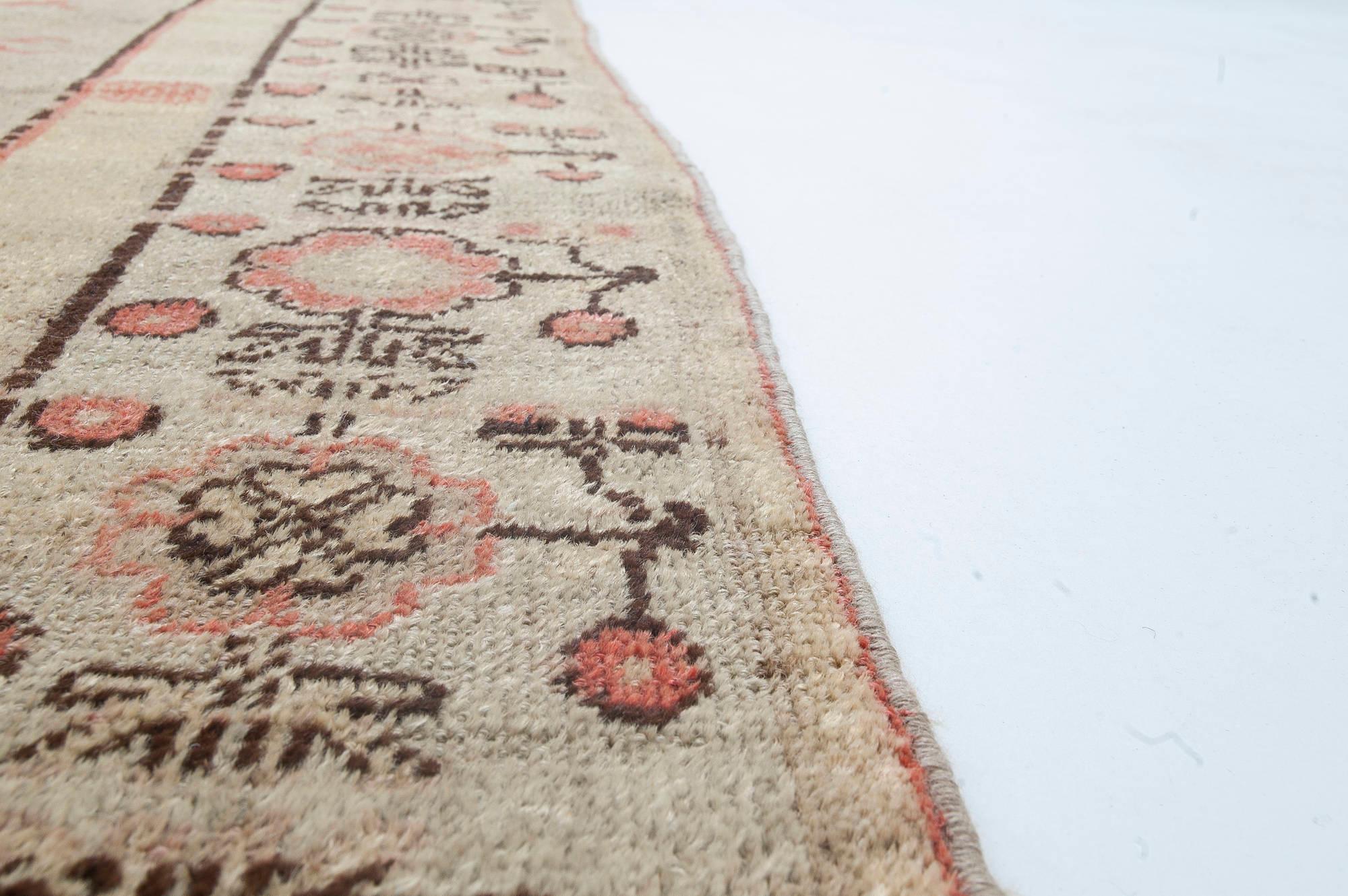 Ouzbek Doris Leslie Blau Tapis de laine Vintage Samarkand (Khotan) en vente