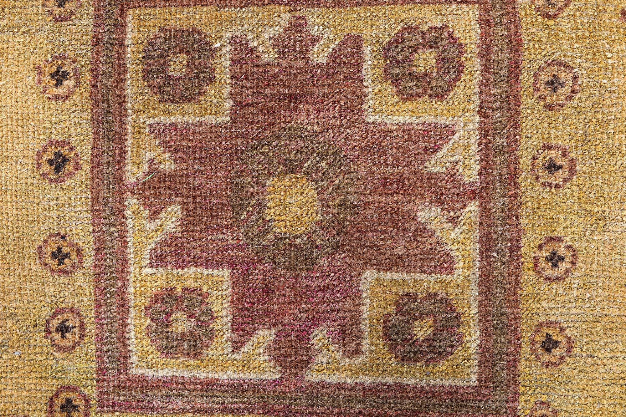 Doris Leslie Blauer Samarkand Vintage Samarkand-Teppich (Moderne der Mitte des Jahrhunderts) im Angebot