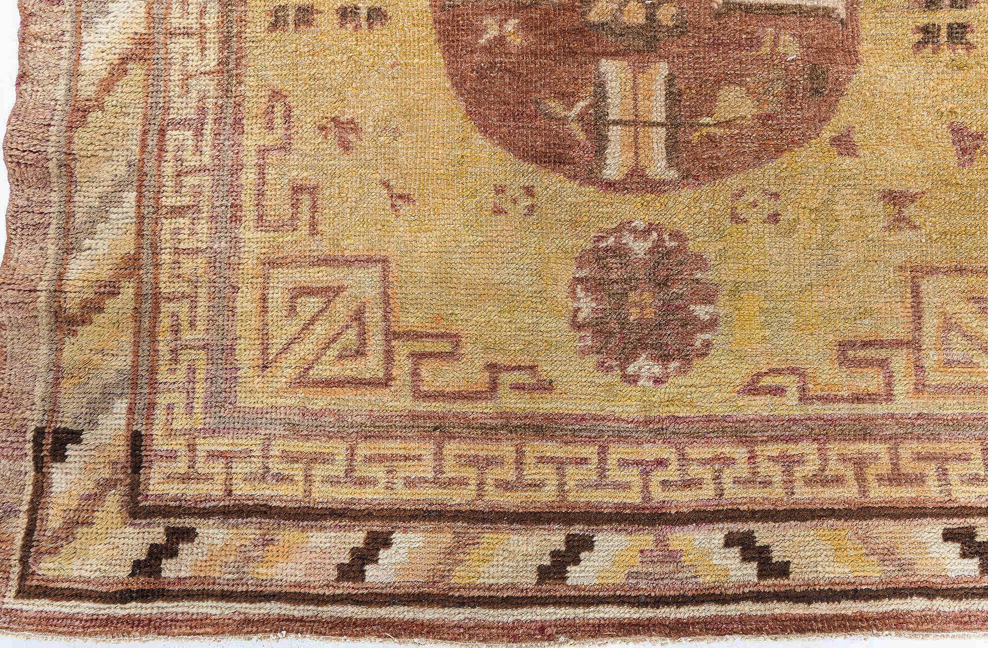 Doris Leslie Blauer Samarkand Vintage Samarkand-Teppich (Handgeknüpft) im Angebot