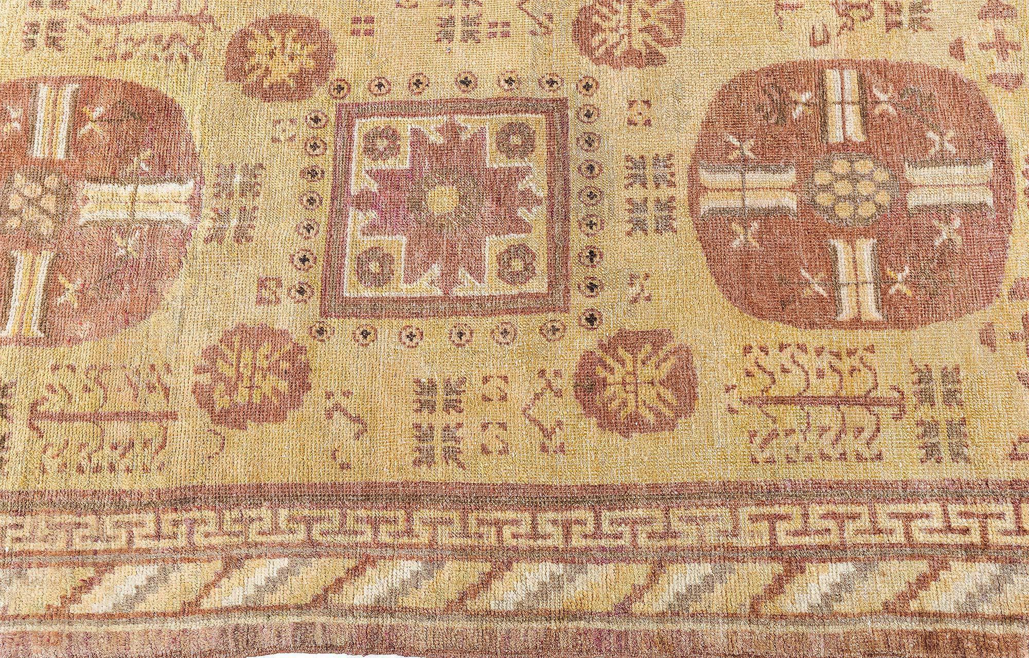 Doris Leslie Blauer Samarkand Vintage Samarkand-Teppich (Wolle) im Angebot