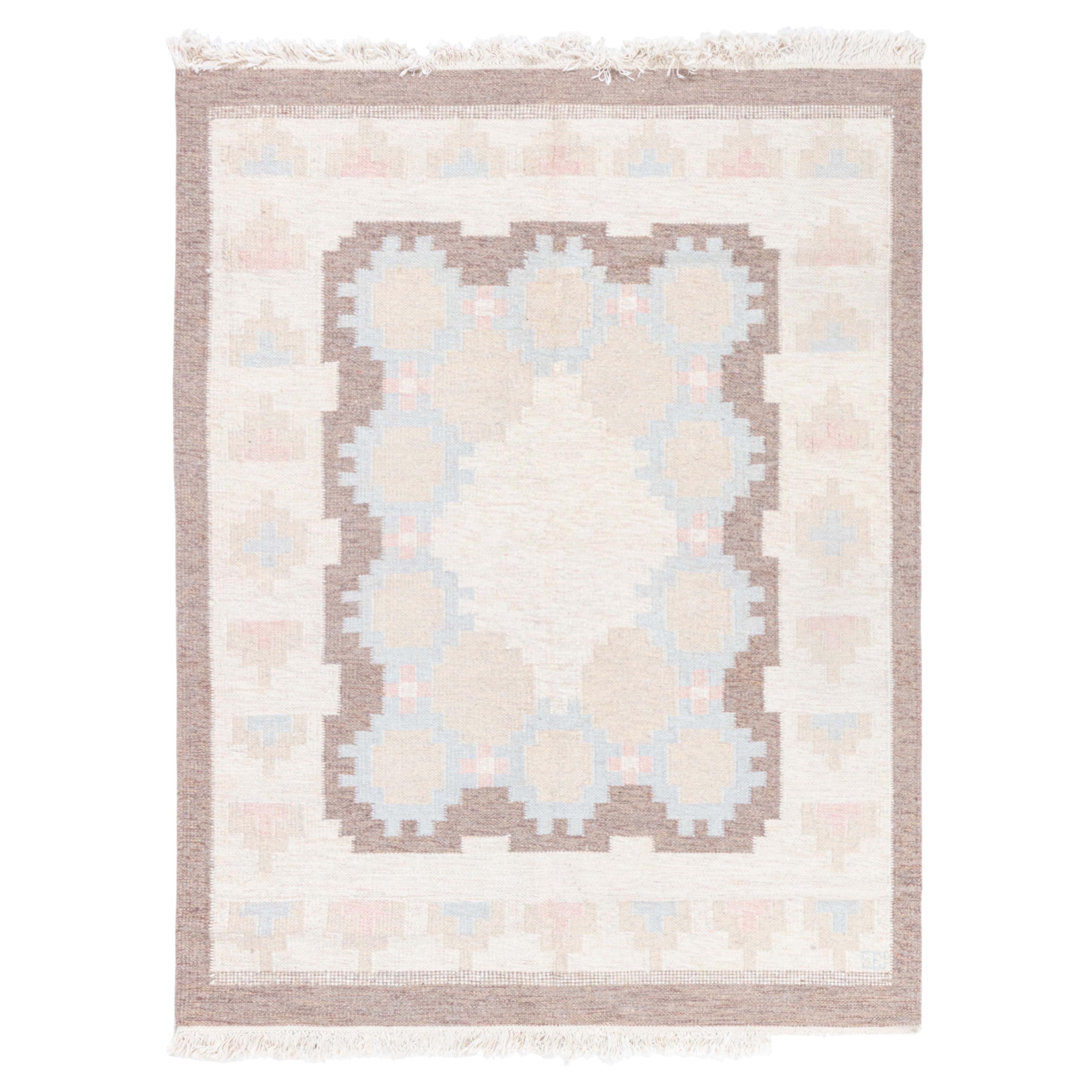 Doris Leslie Blau Vintage Scandinavian Beige Flatweave Carpet By Elsa Ekholm