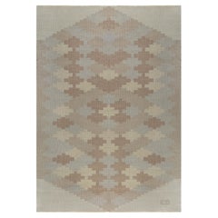 Doris Leslie Blau Vintage Scandinavian Beige Handmade Wool Rug