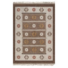 Doris Leslie Blau Vintage Scandinavian Flat-Weave Rug in Earth Tones