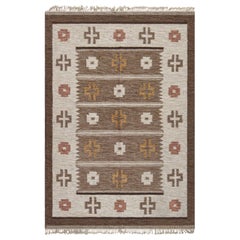 Doris Leslie Blau Vintage Scandinavian Flat-Weave Rug in Earth Tones
