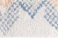 Doris Leslie Blau Vintage Scandinavian Geometric Cream Hand-Knotted Rug Pile