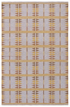 Doris Leslie Blau Vintage Scandinavian Geometric Flatweave Wool Carpet
