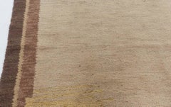 Doris Leslie Blau Vintage Scandinavian Geometric Light Beige Carpet Pile