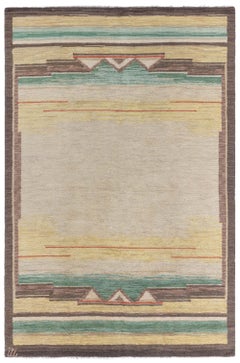 Doris Leslie Blau Vintage Scandinavian Geometric Light Beige Carpet Pile