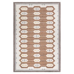 Doris Leslie Blau Vintage Scandinavian Geometric Light Gray Flatweave Wool Rug