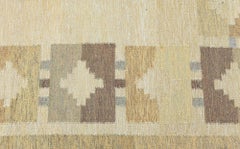Doris Leslie Blau Vintage Scandinavian Geometric Soft Beige Flatweave Carpet