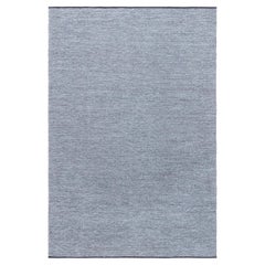 Doris Leslie Blau Vintage Scandinavian Geometric Steel Blue Flatweave Carpet