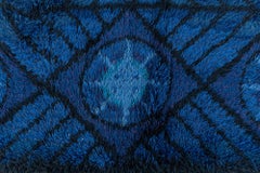 Alfombra vintage escandinava azul marino «Doris Leslie Blau», de Marianne Richter