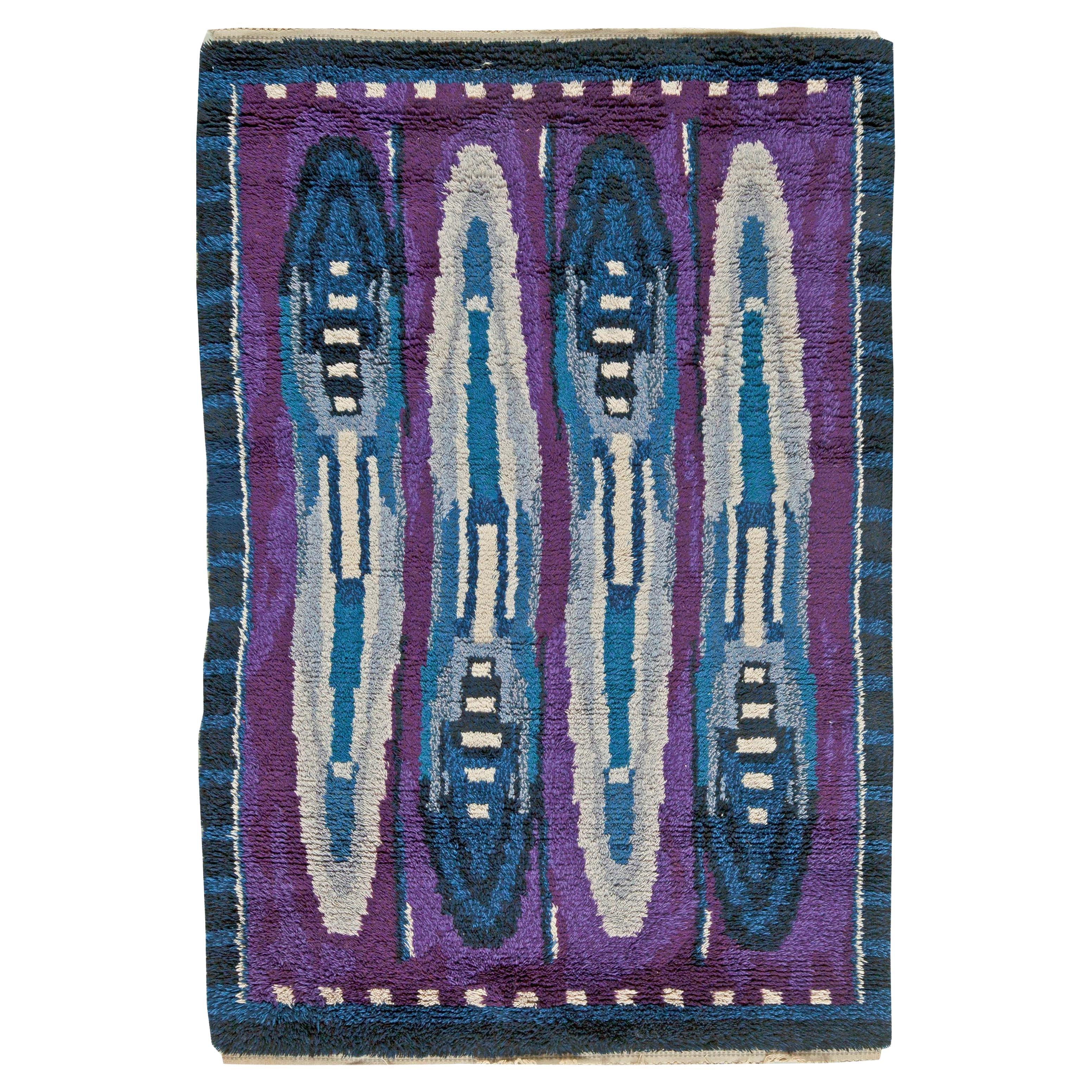 Doris Leslie Blau Vintage Scandinavian Rya Rug For Sale